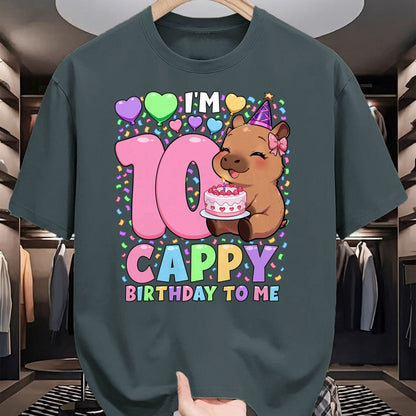 Cute Capybara Shirt, Funny Capybara UnisexT-Shirt/Hoodie/Sweatshirt HLT00 - Capybara Birthday Shirt Kawaii Girl Capybara 10th Birthday T-Shirt