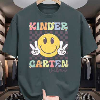 Best Student Shirt, Funny Back To School UnisexT-Shirt/Hoodie/Sweatshirt HLT00 - Kindergarten Vibes Smile Face Back to School Teachers Kids T-Shirt
