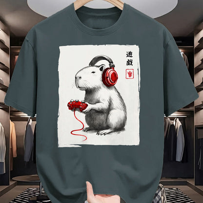 Cute Capybara Shirt, Funny Capybara Unisex T-Shirt/Hoodie/Sweatshirt HLT00 - Gamer Japanese Art Men Women Teens Kids Funny Capybara T-Shirt