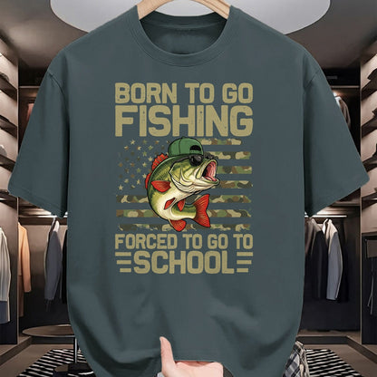 Funny Fishing Shirt, Gift For Fishing Lover Unisex T-Shirt/Hoodie/Sweatshirt HLT00 - Born to Go Fishing Bass Fish Funny Fisherman Boys Kids Men T-Shirt