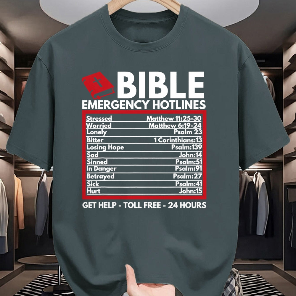 Christian Tee, Christian Faith Unisex T-Shirt/Hoodie/Sweatshirt HLT00 -  Bible Emergency Numbers - Funny Christian Bible & Jesus T-Shirt