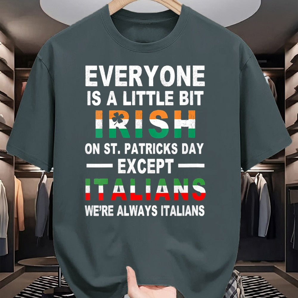 Patrick Day Shirts for Family, Funny Patrick Day shirts, st patrick's day Unisex T-Shirt/Hoodie/Sweatshirt HLT00 - Womens Everyone Is A Little Irish On St Patrick Day Except Italians V-Neck T-Shirt (1)