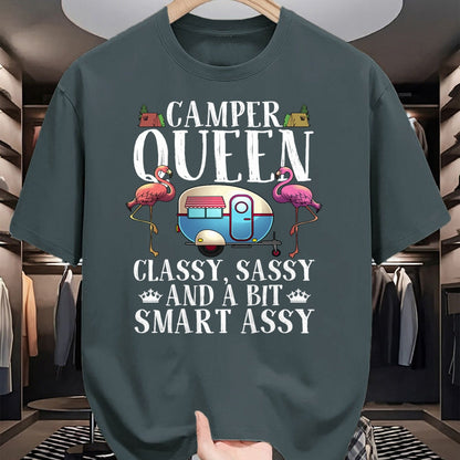 Funny Camping Shirt, Gift For Camping Lover Unisex T-Shirt/Hoodie/Sweatshirt HLT00 - Funny Camper Queen Sassy Gift for Women RV Camping Lovers T-Shirt