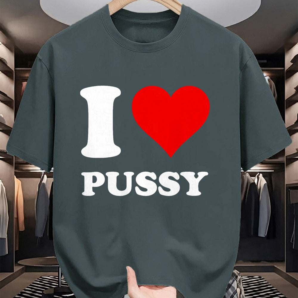 Cat Love Shirt, Funny Cat Lover Gift UnisexT-Shirt/Hoodie/Sweatshirt HLT00 - Red Heart I Love Pussy T-Shirt