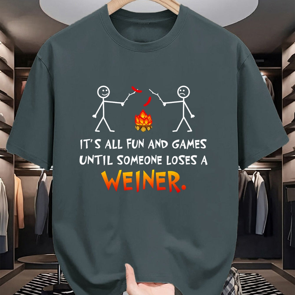 Funny Camping Shirt, Gift For Camping Lover Unisex T-Shirt/Hoodie/Sweatshirt HLT00 - Its All Fun and Games Until Someone Loses Weiner Funny Camp T-Shirt