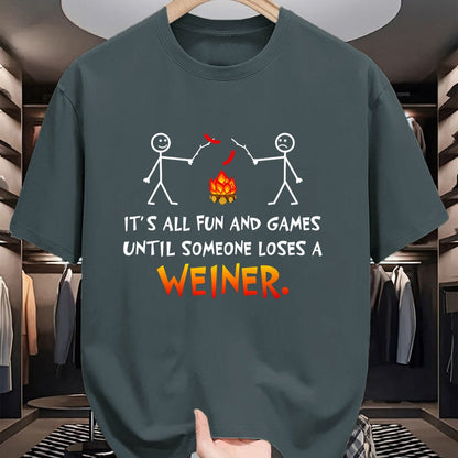 Funny Camping Shirt, Gift For Camping Lover Unisex T-Shirt/Hoodie/Sweatshirt HLT00 - Its All Fun and Games Until Someone Loses Weiner Funny Camp T-Shirt