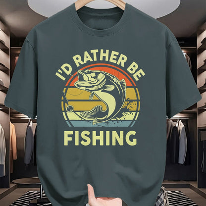 Funny Fishing Shirt, Gift For Fishing Lover Unisex T-Shirt/Hoodie/Sweatshirt HLT00 - Men_s Fishing Id Rather Be Fishing Graphic Tee Funny Fishing T-Shirt