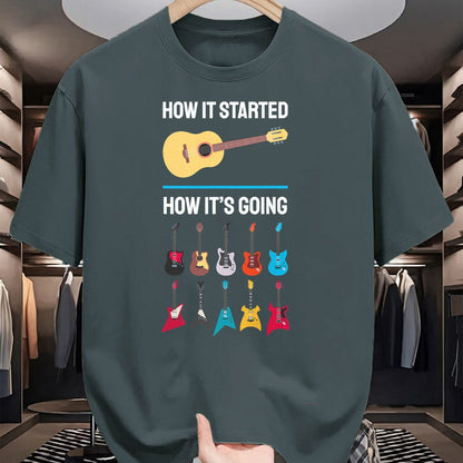 Guitar Lover Shirt, Funny Guitar UnisexT-Shirt/Hoodie/Sweatshirt HLT00 - How It Started Guitar Collection Musician Humor T-Shirt