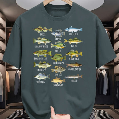 Funny Fishing Shirt, Gift For Fishing Lover Unisex T-Shirt/Hoodie/Sweatshirt HLT00 - Kids Fish Species Biology Types of Freshwater Fish Fishing T-Shirt
