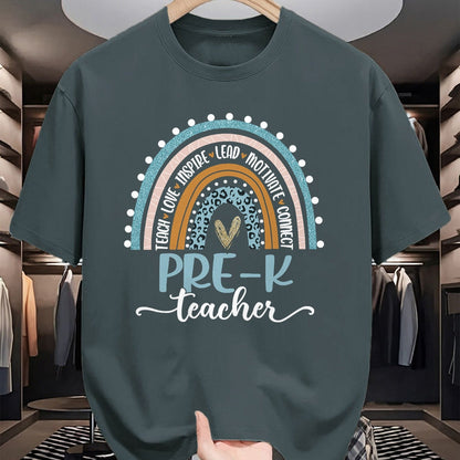 Best Student Shirt, Funny Back To School UnisexT-Shirt/Hoodie/Sweatshirt HLT00 - Pre-K Teacher Leopard Boho Rainbow Back to School T-Shirt