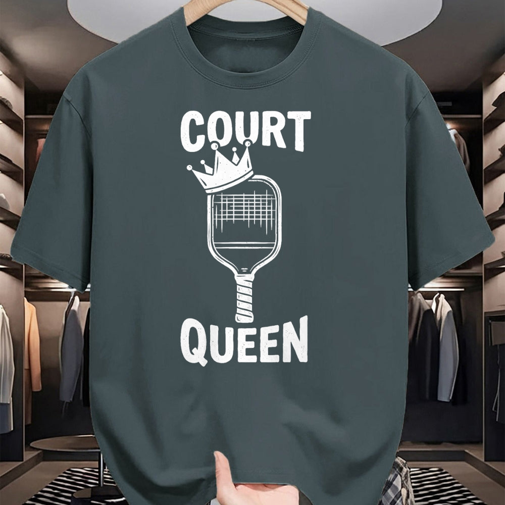 Funny Pickleball Shirt, Pickleball Lover Unisex T-Shirt/Hoodie/Sweatshirt HLT00 - Pickleball Court Queen T-Shirt