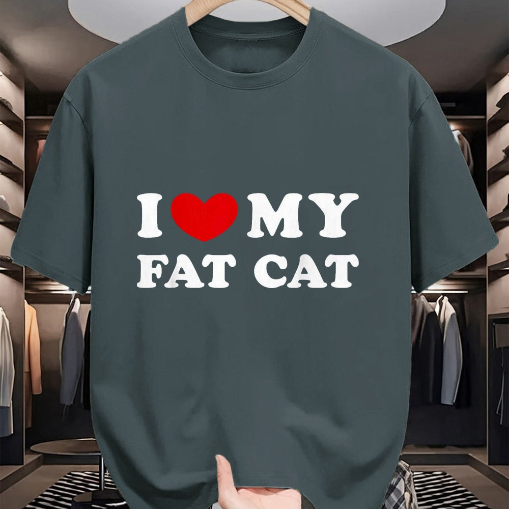 Cat Love Shirt, Funny Cat Lover Gift UnisexT-Shirt/Hoodie/Sweatshirt HLT00 - I Love My Fat Cat, I Heart My Fat Cat T-Shirt, Youth, Black, Medium