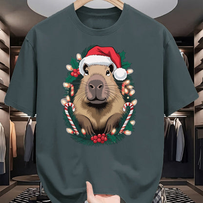 Cute Capybara Shirt, Funny Capybara Unisex T-Shirt/Hoodie/Sweatshirt HLT00 - Capybara Christmas Long Sleeve T-Shirt (3)