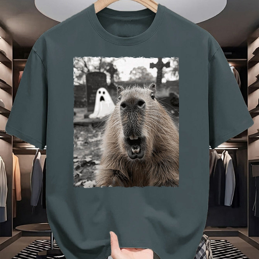 Cute Capybara Shirt, Funny Capybara Unisex T-Shirt/Hoodie/Sweatshirt HLT00 - Funny Capybara Halloween Costume T-Shirt, Men, Black, Small