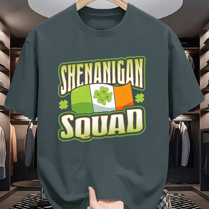 Patrick Day Shirts for Family, Funny Patrick Day shirts, st patrick's day Unisex T-Shirt/Hoodie/Sweatshirt HLT00 - Fun and Crazy Shenanigan Squad St Patrick Day Irish Flag T-Shirt