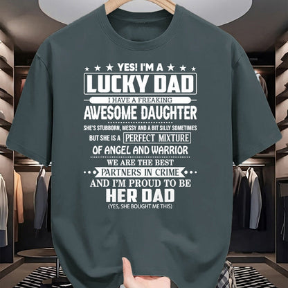 Gift for Dad Shirt, Funny Dad Unisex T-Shirt/Hoodie/Sweatshirt HLT00 – Yes I_m a lucky dad I have a freaking awesome daughter T-Shirt