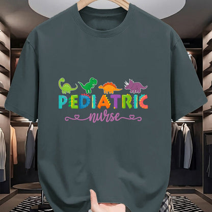 Funny Nurse Shirt, Nurse Unisex T-Shirt/Hoodie/Sweatshirt HLT00 - PICU Pediatric Nurse Dinosaurs Peds Nurse T-Shirt