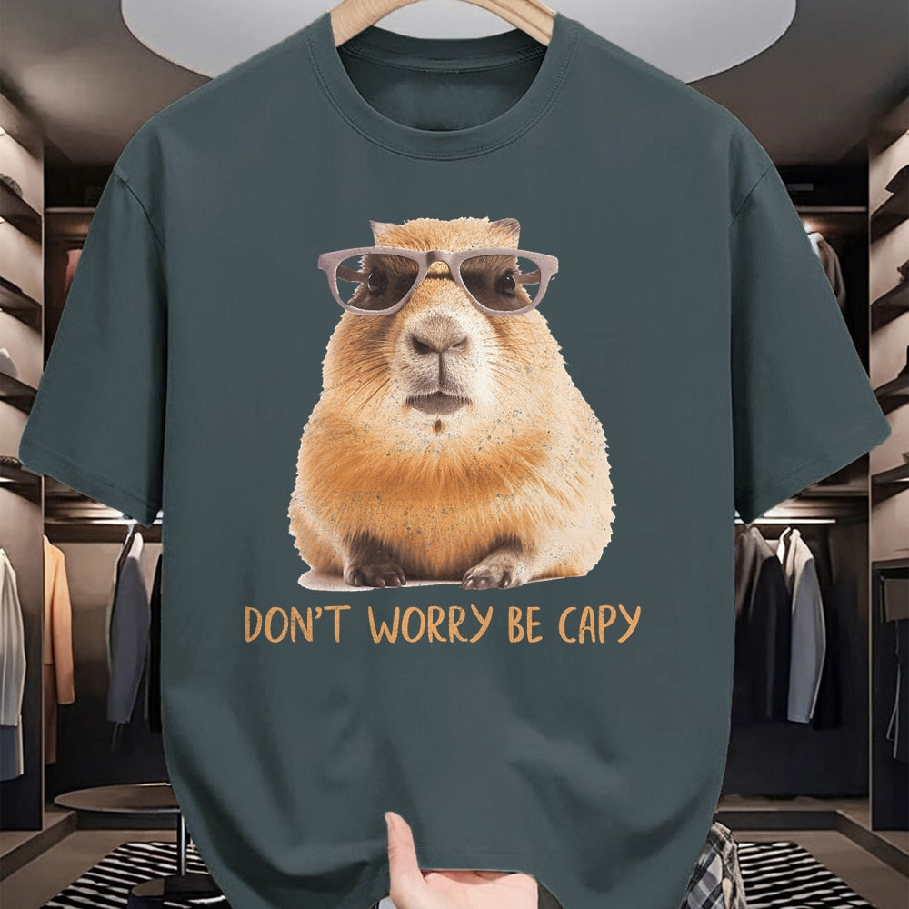 Cute Capybara Shirt, Funny Capybara Unisex T-Shirt/Hoodie/Sweatshirt HLT00 - Funny Graphic Don_t Worry Be Capy Capybara T-Shirt