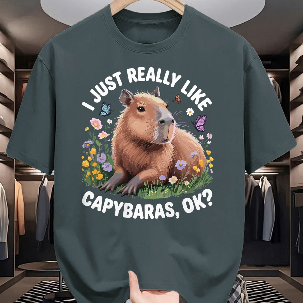 Cute Capybara Shirt, Funny Capybara Unisex T-Shirt/Hoodie/Sweatshirt HLT00 - Funny Capybara Art for Men Women Kids Capy Rodent Capybara T-Shirt