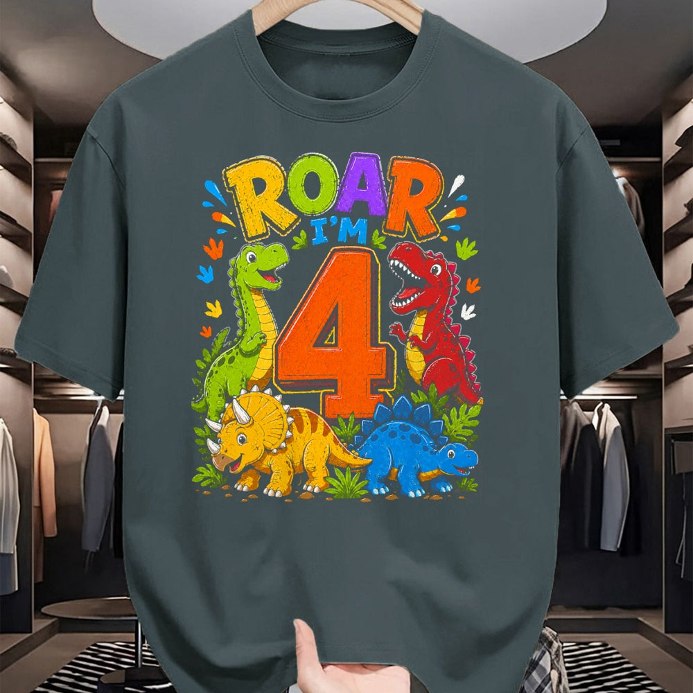 Best Dinosaur Lover Shirt, Funny Dinosaur UnisexT-Shirt/Hoodie/Sweatshirt HLT00 - Dinosaur 4th Four Roar I_m 4 Birthday 4 Year Old Boys Gifts T-Shirt