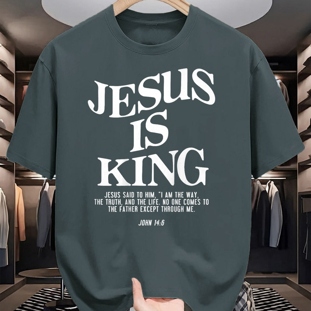 Christian Tee, Christian Faith Unisex T-Shirt/Hoodie/Sweatshirt HLT00 - Jesus Is King Jesus John 146 Costume Christian (On Back) T-Shirt