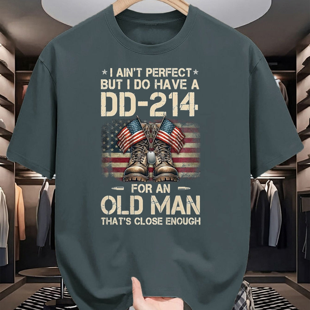 Proud Veteran Shirt, Funny Veteran UnisexT-Shirt/Hoodie/Sweatshirt HLT00 - I Ain_t Perfect But I Have A DD-214 for an Old Man Veteran T-Shirt, Men, Black, 3X-Large