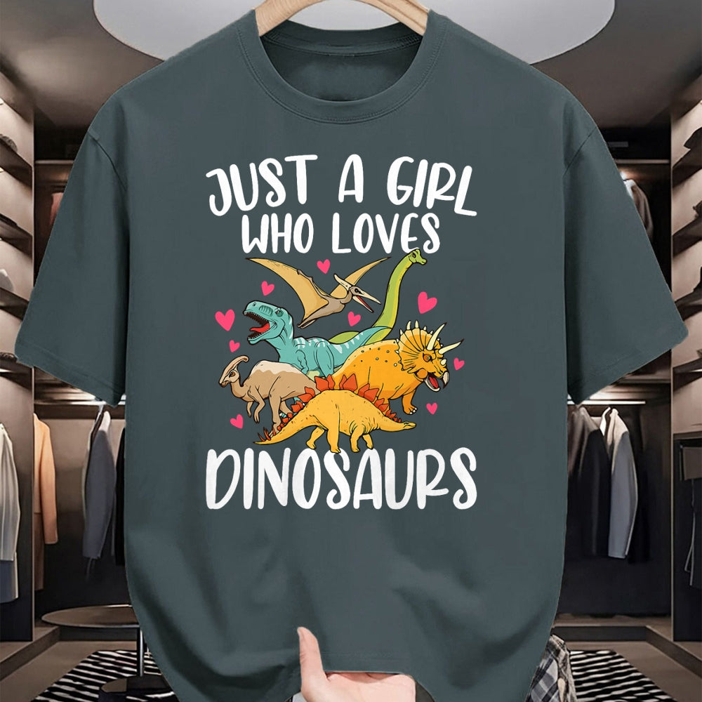 Best Dinosaur Lover Shirt, Funny Dinosaur UnisexT-Shirt/Hoodie/Sweatshirt HLT00 - Just a Girl Who Loves Dinosaurs Women Teen Girls Dinosaur T-Shirt