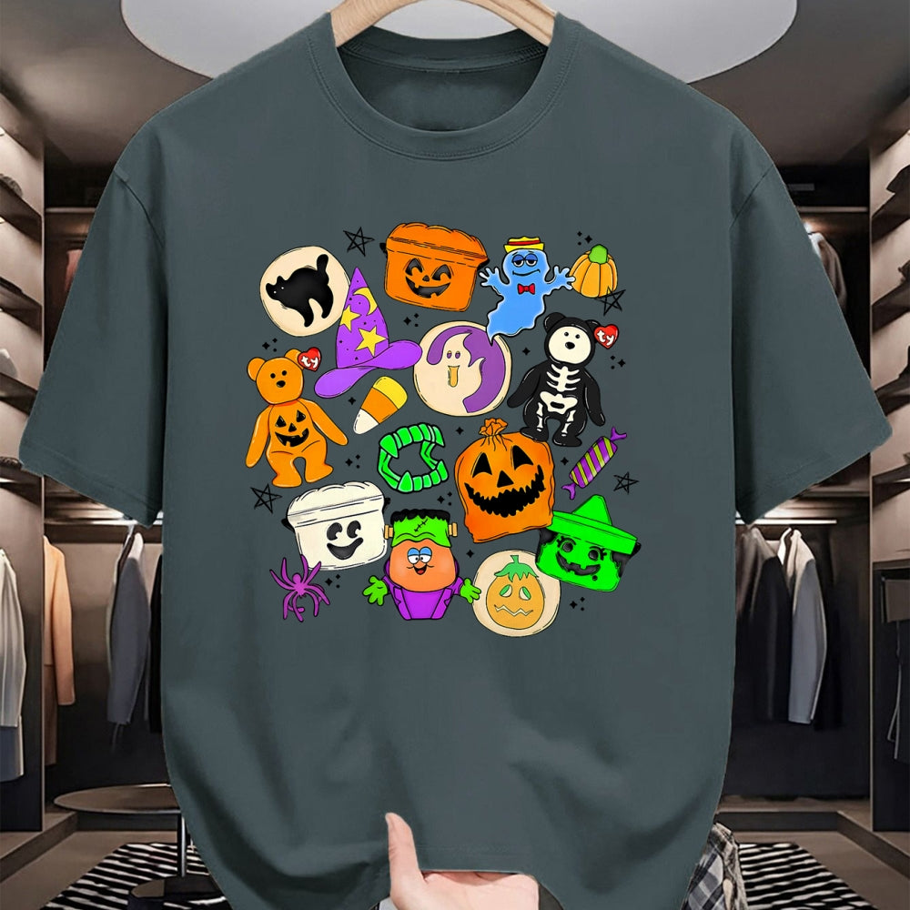 Best Thanksgiving Family Shirt , Funny Thanksgiving UnisexT-Shirt/Hoodie/Sweatshirt HLT00 - Cute Funny Boo Ghost Vintage 90s Halloween Collage Doodles T-Shirt