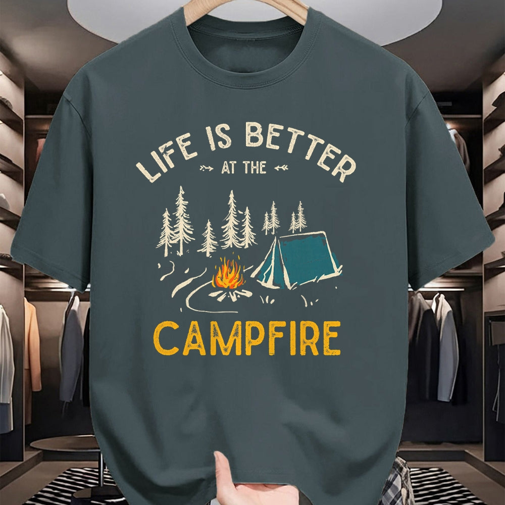 Funny Camping Shirt, Gift For Camping Lover Unisex T-Shirt/Hoodie/Sweatshirt HLT00 - Das Leben ist Besser am Lagerfeuer Funny Camper Camping T-Shirt