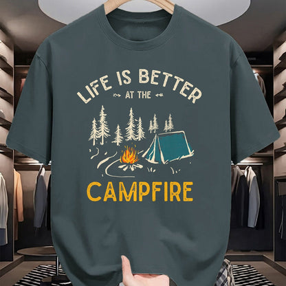 Funny Camping Shirt, Gift For Camping Lover Unisex T-Shirt/Hoodie/Sweatshirt HLT00 - Das Leben ist Besser am Lagerfeuer Funny Camper Camping T-Shirt