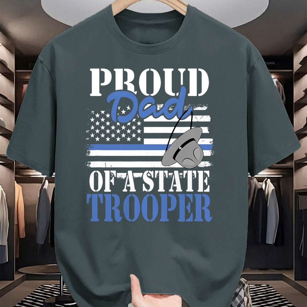 Gift for Dad Shirt, Funny Dad Unisex T-Shirt/Hoodie/Sweatshirt HLT00 – Proud Dad of a State Trooper Police Officer Graduation T-Shirt