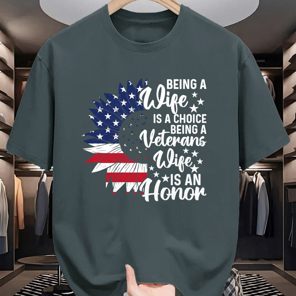 Best Wife Shirt, Wife and Husband Unisex T-Shirt/Hoodie/Sweatshirt HLT00 - Gift for wife T shirt, lucky wife   Patriotic Veterans Day Being A Veterans Wife Is An Honor T-Shirt