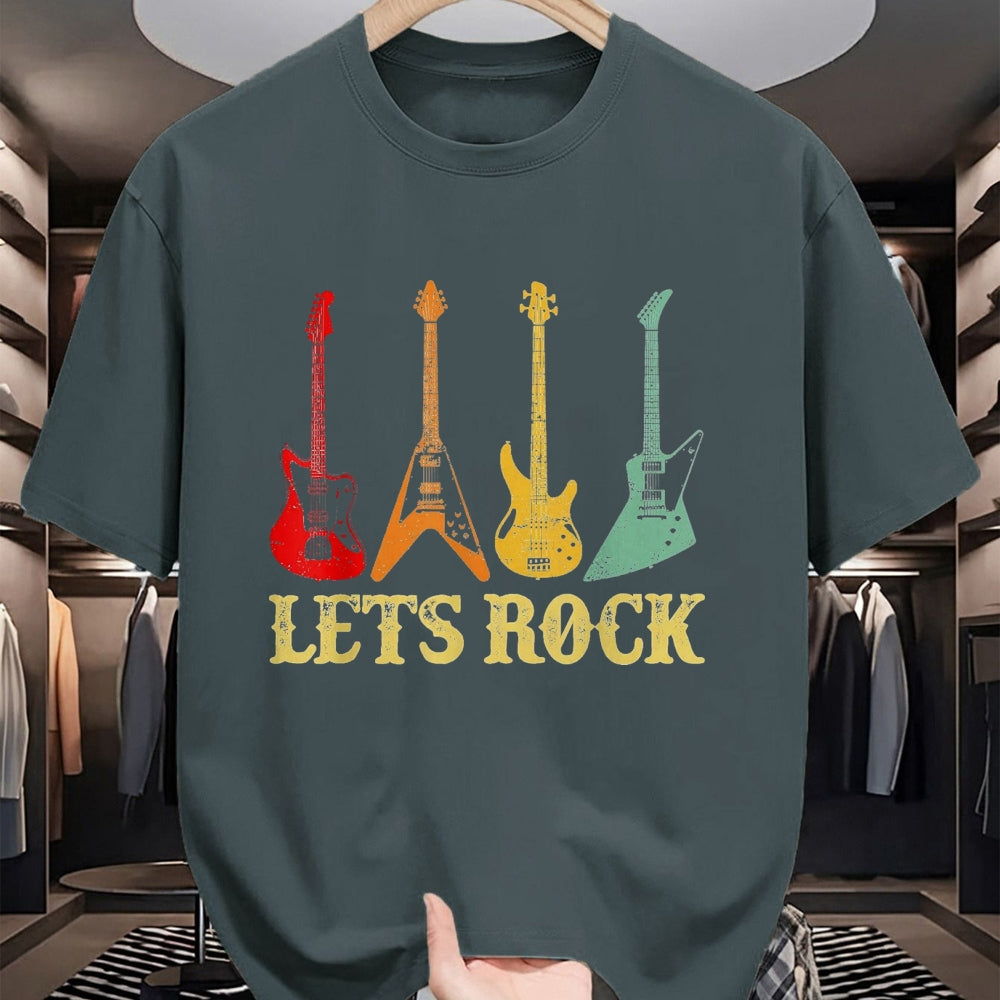 Guitar Lover Shirt, Funny Guitar UnisexT-Shirt/Hoodie/Sweatshirt HLT00 - Vintage Retro Lets Rock Rock n Roll Guitar T-Shirt, Youth, Black, Small