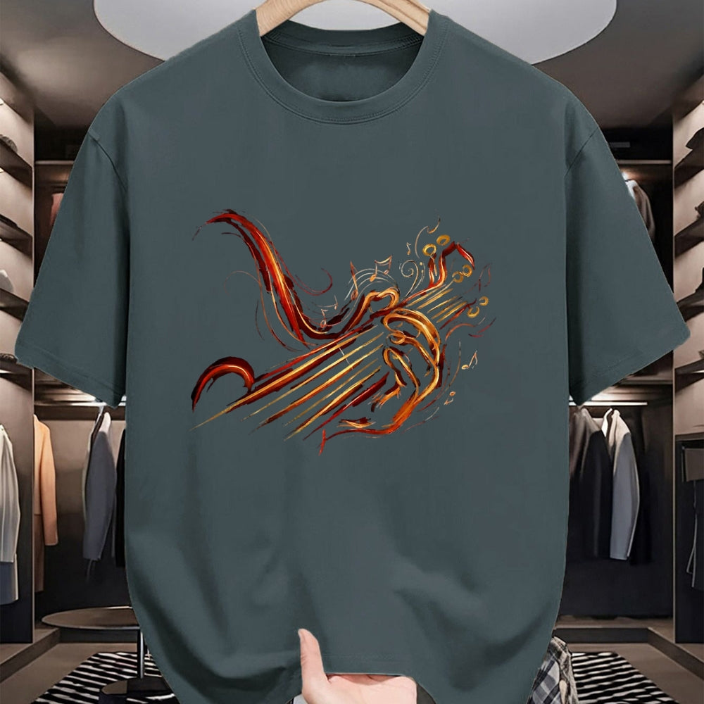 Guitar Lover Shirt, Funny Guitar UnisexT-Shirt/Hoodie/Sweatshirt HLT00 - Abstract Fire Guitar Art Playing Guitar Guitarist Music T-Shirt, Men, Black, 3X-Large
