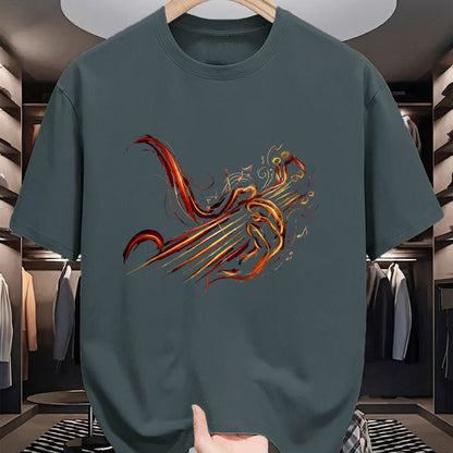 Guitar Lover Shirt, Funny Guitar UnisexT-Shirt/Hoodie/Sweatshirt HLT00 - Abstract Fire Guitar Art Playing Guitar Guitarist Music T-Shirt, Men, Black, 3X-Large
