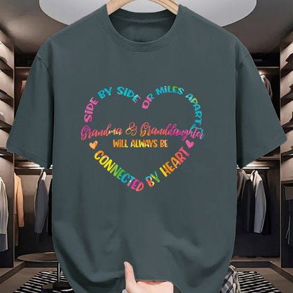 Best Grandma Shirt, Proud Grandma Unisex T-Shirt/Hoodie/Sweatshirt HLT00 - Side By Side Or Miles Apart Grandma And Granddaughter T-Shirt