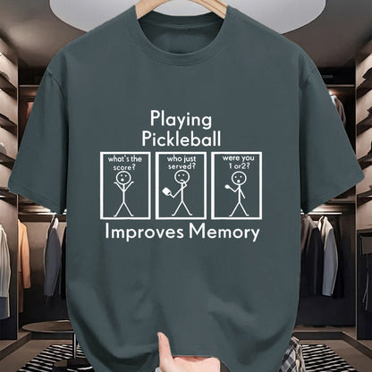 Funny Pickleball Shirt, Pickleball Lover Unisex T-Shirt/Hoodie/Sweatshirt HLT00 - Playing Pickleball Improves Memory Player for Men Women Tee T-Shirt