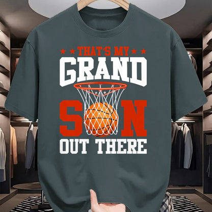 Best Grandma Shirt, Proud Grandma Unisex T-Shirt/Hoodie/Sweatshirt HLT00 - That's My Grandson Out There Basketball Grandma Grandpa T-Shirt