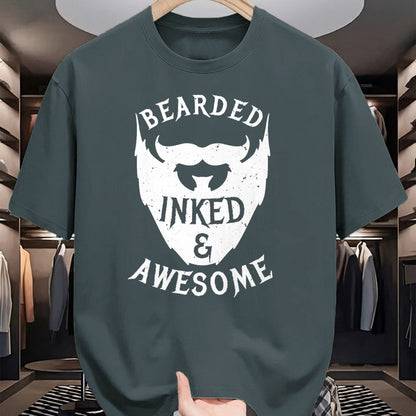 Best Wife Shirt, Wife and Husband Unisex T-Shirt/Hoodie/Sweatshirt HLT00 - Mens Bearded, Inked And Awesome Bearded And Tattooed Guy T Shirt (1)