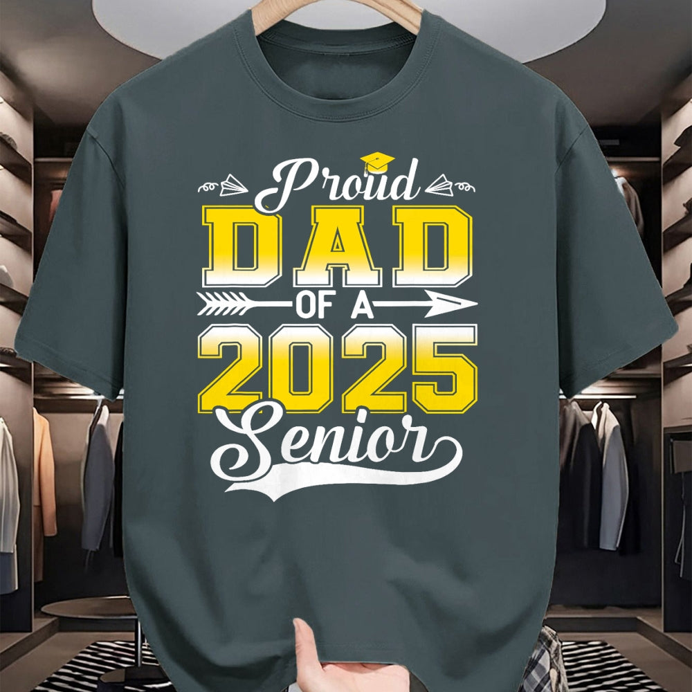 Gift for Dad Shirt, Funny Dad Unisex T-Shirt/Hoodie/Sweatshirt HLT00 – Proud Dad of a 2025 Senior Graduate, Funny Graduation T-Shirt