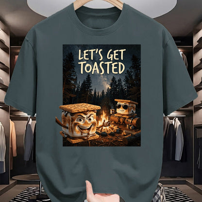 Funny Camping Shirt, Gift For Camping Lover Unisex T-Shirt/Hoodie/Sweatshirt HLT00 - Let_s Get Toasted Camping S_Mores Marshmallow Smores T-Shirt