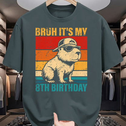 Cute Capybara Shirt, Funny Capybara UnisexT-Shirt/Hoodie/Sweatshirt HLT00 - 8 Year Old Birthday Boy Capybara Bruh It_s My 8th Birthday T-Shirt