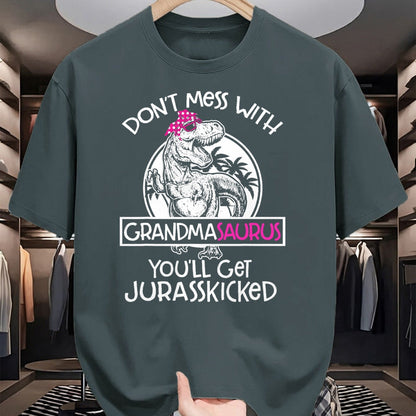 Best Grandma Shirt, Proud Grandma Unisex T-Shirt/Hoodie/Sweatshirt HLT00 - Dont Mess With Grandmasaurus Youll Get Jurasskicked Grandma T-Shirt (1)
