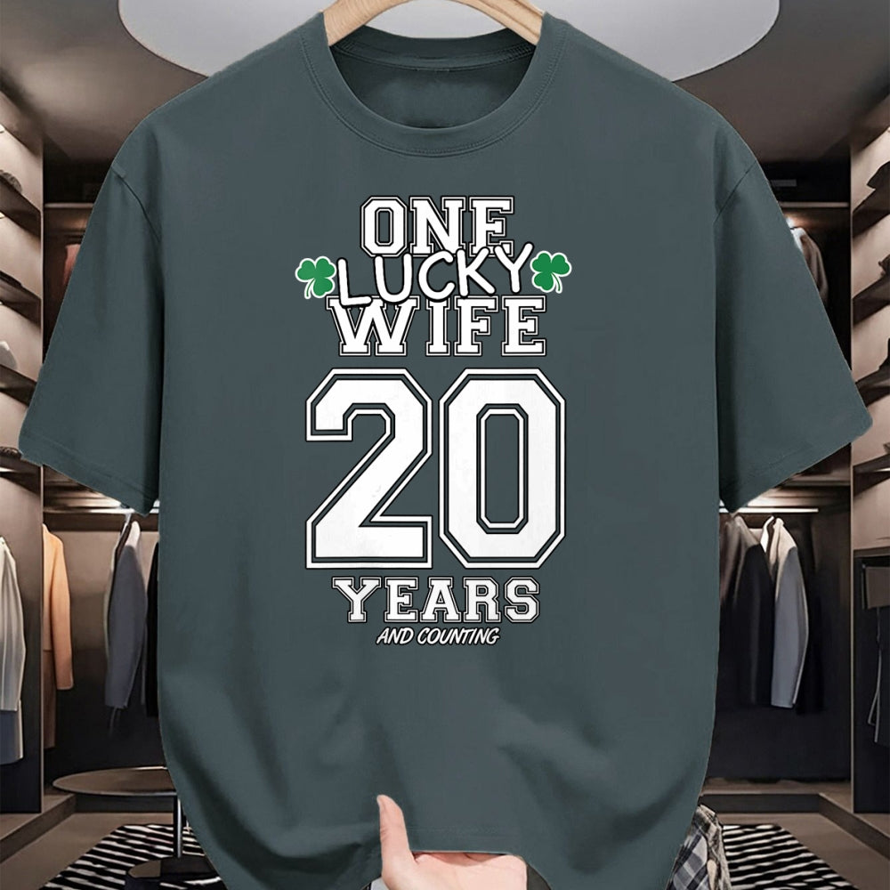 Best Wife Shirt, Wife and Husband Unisex T-Shirt/Hoodie/Sweatshirt HLT00 - Gift for wife T shirt, lucky wife   Womens 20 Years Lucky Wife Funny St Patrick's Day Anniversary He