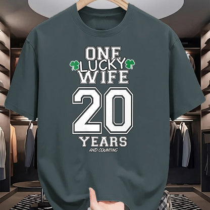 Best Wife Shirt, Wife and Husband Unisex T-Shirt/Hoodie/Sweatshirt HLT00 - Gift for wife T shirt, lucky wife   Womens 20 Years Lucky Wife Funny St Patrick's Day Anniversary He