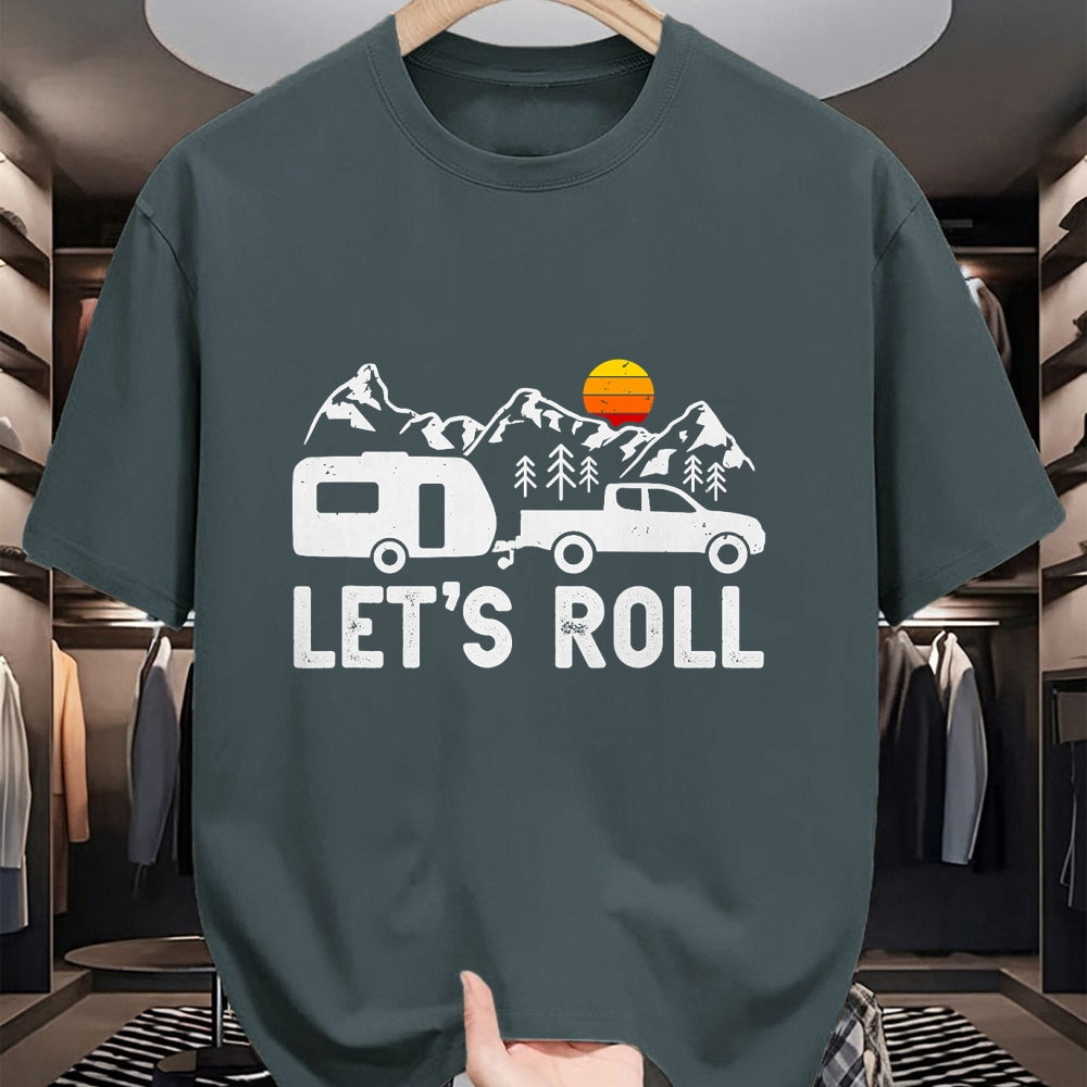 Funny Camping Shirt, Gift For Camping Lover Unisex T-Shirt/Hoodie/Sweatshirt HLT00 - Let_s Roll Caravan Camping Trailer Mountains Camper T-Shirt