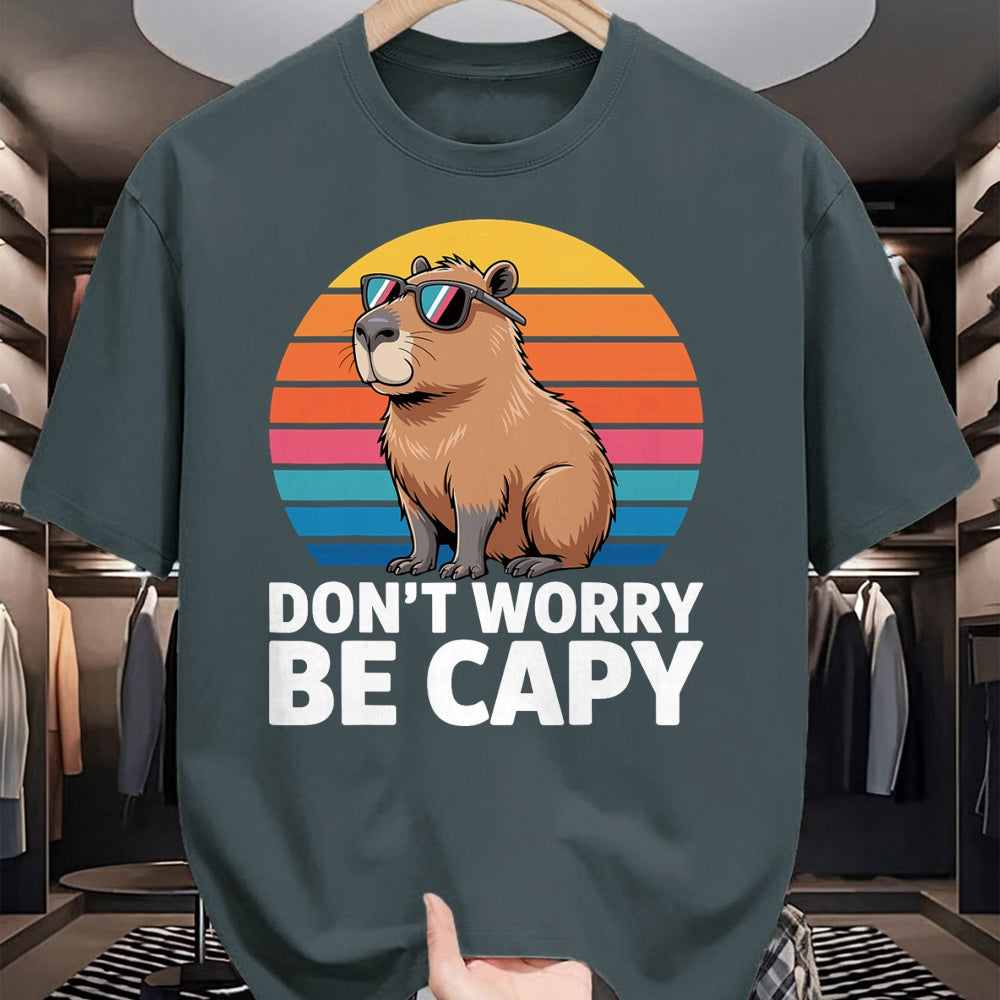 Cute Capybara Shirt, Funny Capybara Unisex T-Shirt/Hoodie/Sweatshirt HLT00 - Funny Don_t Worry Be Capy Capybara Men Boys Kids Youth Women T-Shirt