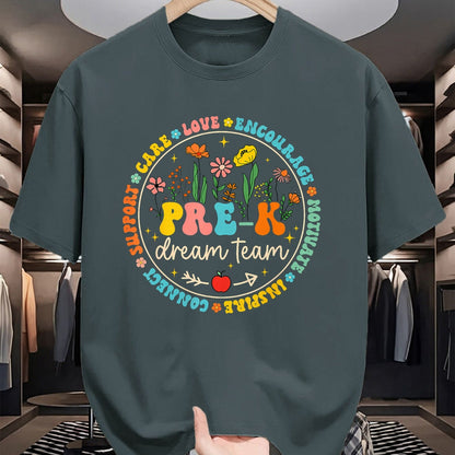 Best Student Shirt, Funny Back To School UnisexT-Shirt/Hoodie/Sweatshirt HLT00 - Pre-K Dream Team Back To School Teacher Care Love Floral T-Shirt