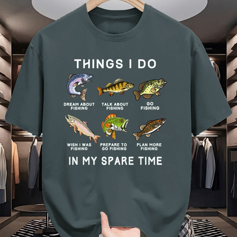 Funny Fishing Shirt, Gift For Fishing Lover Unisex T-Shirt/Hoodie/Sweatshirt HLT00 - Things I Do in My Spare Time Fishing Boys Men Bass Fishing T-Shirt