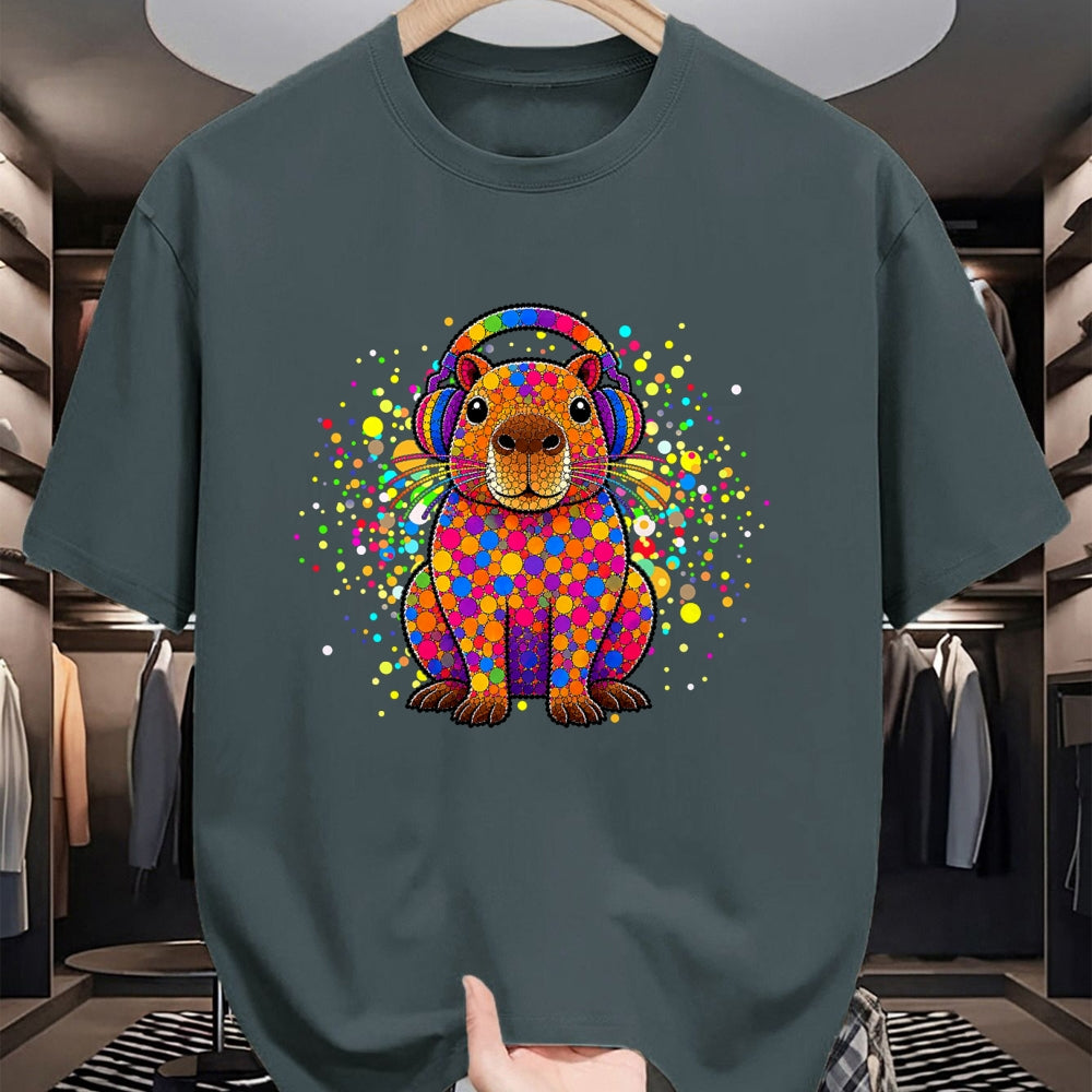 Cute Capybara Shirt, Funny Capybara UnisexT-Shirt/Hoodie/Sweatshirt HLT00 - Funny Capybara Dots Art Animal Lovers Students Boys Girls T-Shirt (1)
